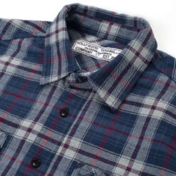 HOLLYWOOD CHECK SHIRT -Clothing Discounts 22WHTCM003 HOLLYWOOD CHECK SHIRT BlueGrey 3