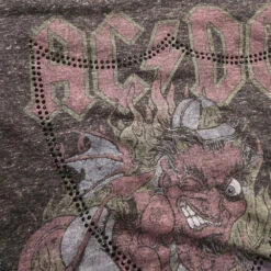 HTC VINTAGE AC/DC STUDDED T-SHIRT GREY -Clothing Discounts 24WHTTS165 03 HTCVINTAGEACDCSTUDDEDT SHIRT