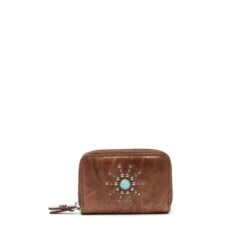 CLASSIC HTC SMALL ZIP WALLET COGNAC