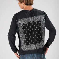BANDANA LS T-SHIRT BLACK/BLACK -Clothing Discounts bandana ls t shirt htc los angeles 372407