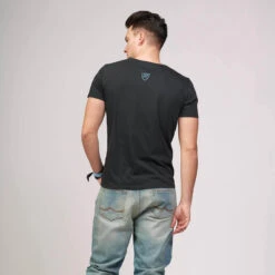 HTC LOGO SLIM T-SHIRT -Clothing Discounts htc tshirt cotone maniche corte nera scudo logo HTC LOGO SLIM T SHIRT TS005 BkCol.Blu 3