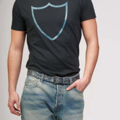 HTC LOGO SLIM T-SHIRT -Clothing Discounts htc tshirt cotone maniche corte nera scudo logo HTC LOGO SLIM T SHIRT TS005 BkCol.Blu 5